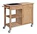 Linon Bamboo Kitchen Island With Granite Top