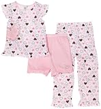 Little Me Girls 2-6x Heart 3 Piece Sleepwear Set