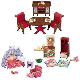 Fisher-Price Loving Family Dollhouse Dining Room, Kids Room, and Laundry Room D�cor Bundle by Fisher-Price