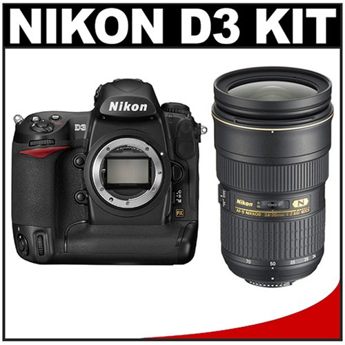 Nikon D3 FX 12.1MP Digital SLR Camera (Body Only) with Nikon 24-70mm f/2.8G AF-S ED Wide Angle Zoom-Nikkor Lens