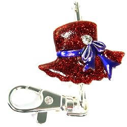 Red Hat Ribbon Backpack Handbag Purse Finder Clip Charm
