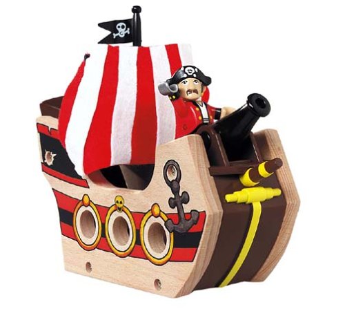 Childrens Toyshop  Toys : BRIO 33901 Wooden Railway System: Pirate Ship