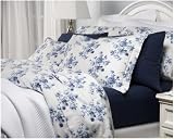 Pinzon 150-Gram Printed Flannel King Duvet Cover, Blue Rose