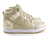 Nike Dunk High Gold Sparkle/White Suede Fashion Top Fashion Women Wmns Shoes