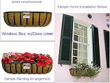 48 Window Box, Wall Trough with Coconut Liner