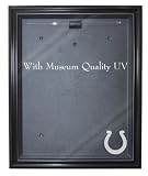 NFL Indianapolis Colts Cabinet Style Jersey Display - Black with Museum Quality UV Upgrade