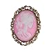 Goth Pink Cameo Skeleton Bride Antique Gold Brooch Pin +FREE GIFT BAG