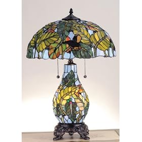 25 Inch H Filigree Birds Lighted Base Table Lamp Table Lamps by Meyda