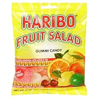 Haribo Gummi Candy, Fruit Salad, 5-Ounce Bags (Pack of 12)