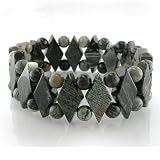Cute Stretchy Silver Leaf Jasper Bracelet
