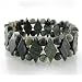 Cute Stretchy Silver Leaf Jasper Bracelet