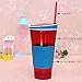 ELEGIANT 500ml 2in1 Travel Snack Drink Cup Bottle Container Lid Straw for Adult Kids Cinema sport