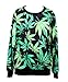 LoveLiness Fashion Sweatshirts Women's Neon Marijuana Leaf Print Sweatshirt
