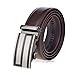 Vbiger Men's Leather Belt Sliding Buckle 35mm Ratchet Belt Black (42