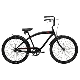 Nirve Red Star Men's Single Speed Cruiser Bike (26-Inch Wheels, Matte Black)