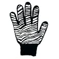 Zebra Stripe Winter Gloves with Rubber Grippers on Palm Gothic Goth Punk Emo Rockabilly Black and White