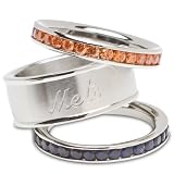 MLB New York Mets Logo Crystal Stacked Ring Set