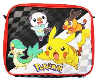 Pokemon School Insulated Lunch Bag Black and White Sanck Bag - Pikachu
