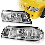 1987 - 1993 Ford Mustang Chrome Housing Head light + Clear Corner lights by HK5