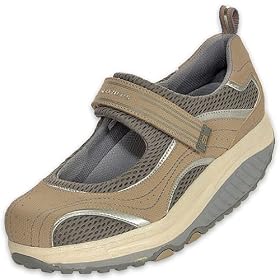 Buy SKECHERS Ladies Shape-Ups Sleek Fit Mary Jane Walking Shoes, Stone by Skechers