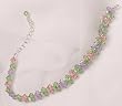 4mm Bicone Swarovski Crystal and Sterling Silver Adjustable Weave Bracelet