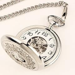 ESS - Herrenuhr - Taschenuhr - silbern - mechanisch - mit Kette - WP057
