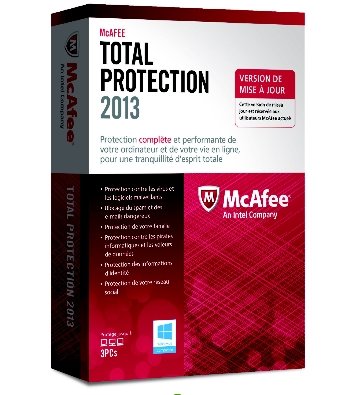 McAfee Total Protection 2013, 3U, Upg., Mejorar, 3 usuario(s), 1 Año(s), 500 MB, 512 MB, 1000 MHz