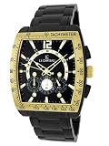 Le Chateau Black IP Watch w/Chrono & Military time "Sports Dinamica" Collection #5409MCHR