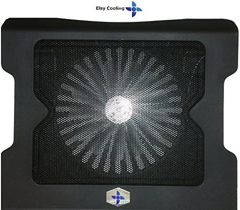 ELSY® N-833 Silent Laptop Cooling Pad with Blue LED's and a 160mm Fan - Extra USB Port - Portable Mesh Stand Maximizing Airflow Fits Any Laptop, Notebook, Ultrabook, Netbook, Xbox, PS4, PS3, and any console From 9", 14", 15.6", to 17 in - Adjustable Height Settings - Lifetime No-hassle Free Replacement Guarantee :: Elevated System Cooling ::