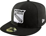 NHL New York Rangers Basic Black and White 59Fifty Cap, Black/White, 7 3/8