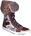 Ed Hardy Born Free Shins Women's Brown Glitter High Top Sneakers.