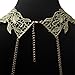 KeyZone Popular Women Charms Lace Hollow Flower Collar Body Chains Grateful Necklace Jewelry Set Golden