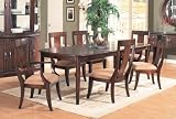 7pc Broadway Cherry Finish Solid Wood Dining Table & Chairs Set