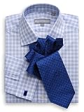 Blue End on End Tattersall Dress Shirt