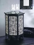Zodax Modern Morocco Hexagonal Wood and Glass Table