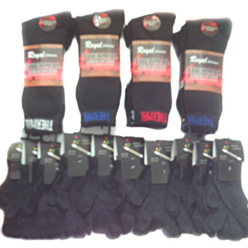 12 Pairs magic gloves, 12 mens black thermal socks