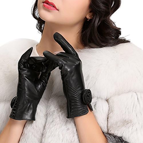 Baeska Women Lady Italian Leather Winter Super Driving Warm Gloves