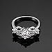 FENDINA Women's Shinning Silver Plated Vintage Solitaire Wedding Engagement Bands Rings