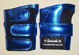 Metallic Power Wraps Gymnastics Wrist Supports - Shimmer Leather, Blue Metal, M