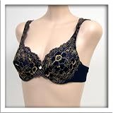 Orlfa $63 Navy Blue Lace Plunge Bra #1021 sz 34A 36A