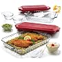 Anchor Hocking Sculptured Design Ovenware with Bonus Dessert Cups and Lids
