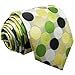 Intrepid Executive Wardrobe Accessory , Handmade 100% Silk Jacquard Woven White , Yellow , Green, and Black Colors Polka Dot 3.4