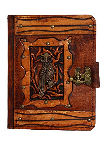 Sitting Owl Side Pendant Kindle Touch Paperwhite Voyage Kindle 4 5 Case Cover Vintage Leather Hardcover Wallet Pouch Cases Covers Lock Brown Suitable for Kobo Glo Kobo Touch Kobo Aura Sony PRS
