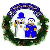 20" NFL Minnesota Vikings "Happy Holidays" Snowman Couple Christmas Berry Wreath