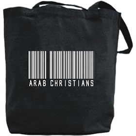 Canvas Tote Bag Black ” Barcode Arab Christians ” Religion