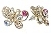 Fashion Multicolour Rhinestone Butterfly Retro Ear Studs Earrings 1 Pair