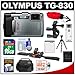 Olympus Tough TG-830 iHS Shock & Waterproof Digital Camera (Silver) with 16GB Card + Helmet & Handlebar Mounts + Battery + Case + Flex Tripod + Accessory Kit