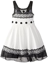 Girls Lace Pleated Polyester/Spandex/Knit  Dress