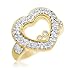 Ladies 14K Yellow Gold Floating Diamond Heart Ring 0.50ct.