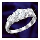 519LC0TFzNL. SL160  Majestic Sterling Silver And Round Cubic Zirconia 3 Stone Ring: Romantic Jewelry Gift